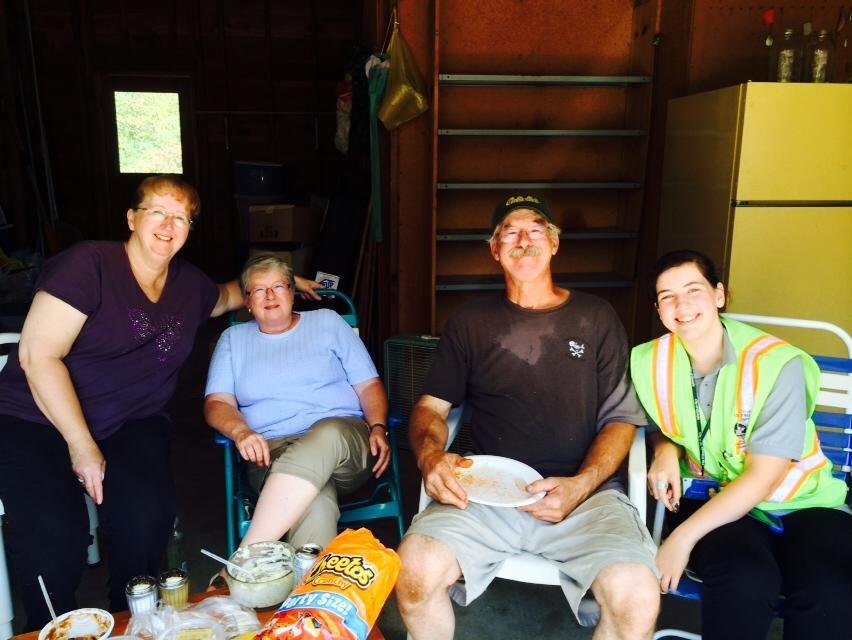 Taking a break from the garage sale