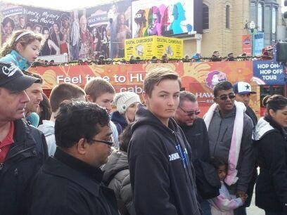 Just love this photo of Tate...just standing in the middle of all the crowd in downtown San Francisco...<3