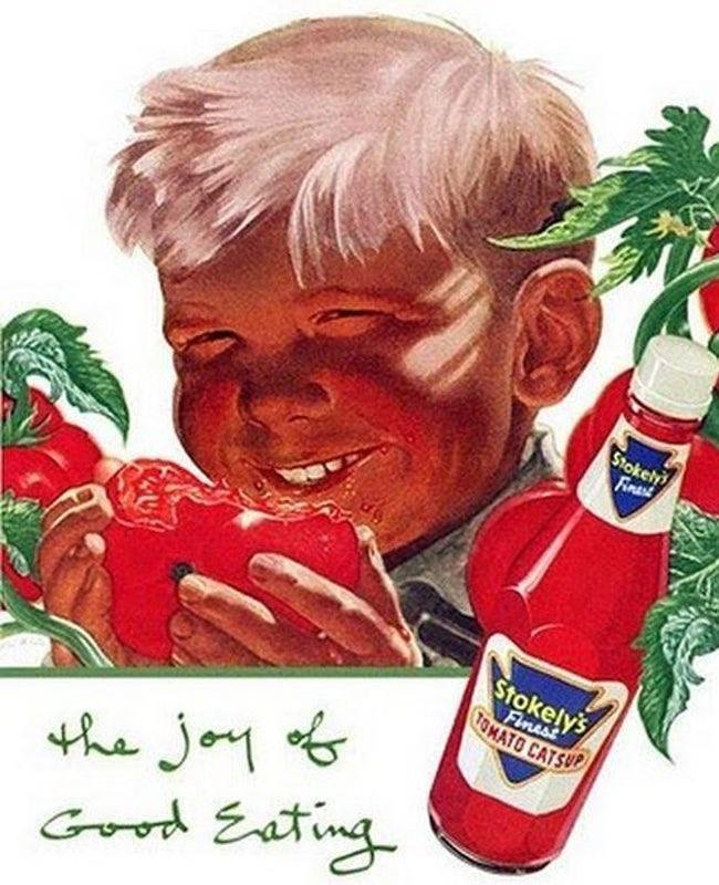 Captioned: "Tee hee, what I'd eat before this tomato."