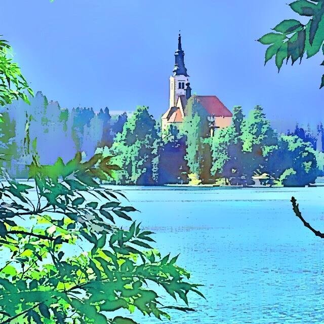 Love this new App! This is from a pic we took at Lake Bled, Slovenia this summer.