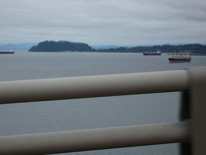 View From Astoria Bridge (Ships) Columbia River.