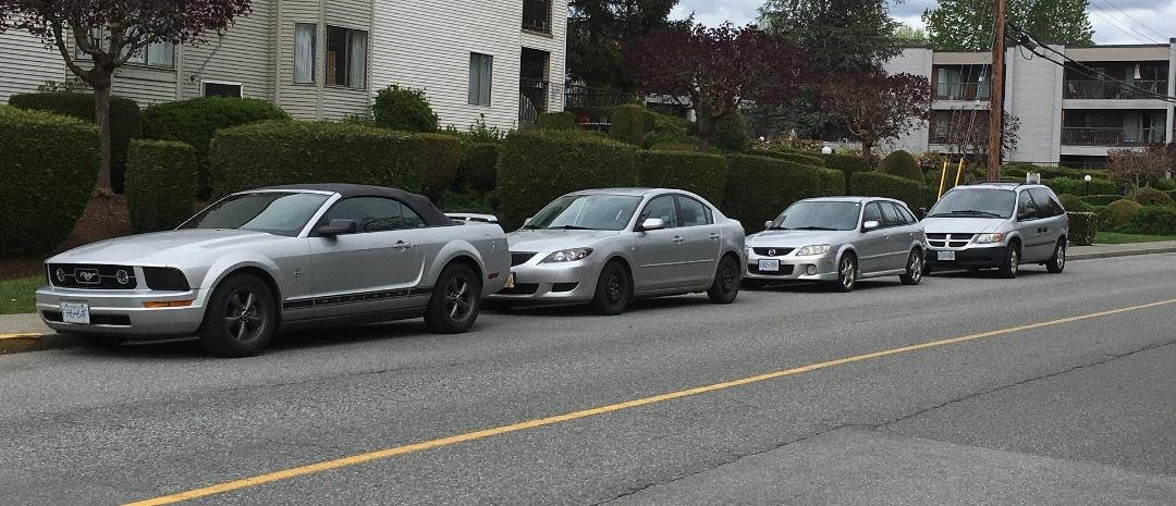 Curious things in the neighborhood; silver car parking only.