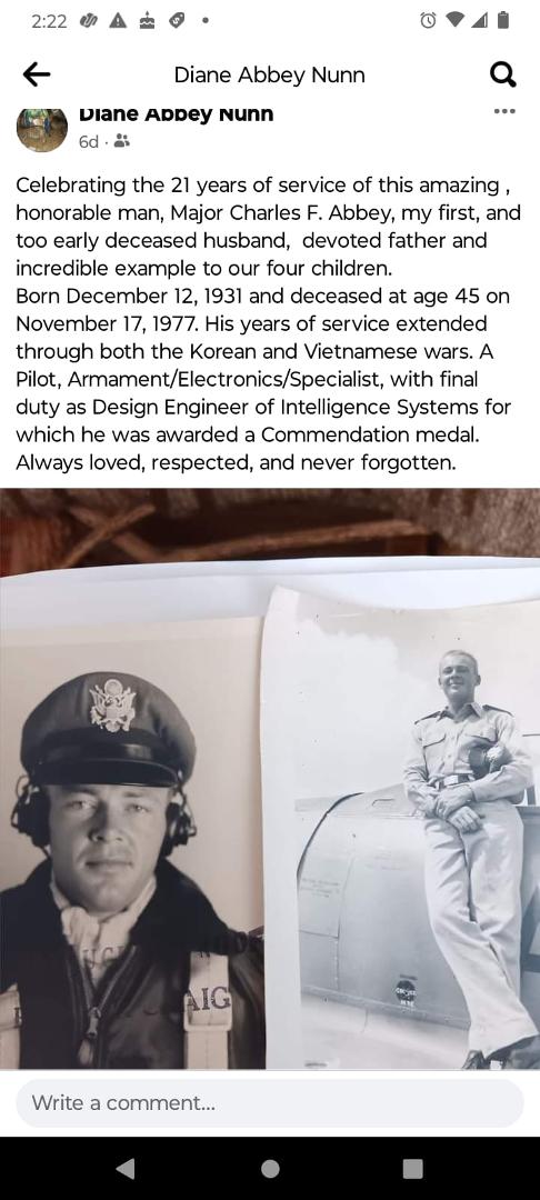 Remembering you today Dad on the day of your passing 46 years ago. I look up at the Randolph AFB planes flying over my house every day and think of you. Feel like maybe you hear me say Hi Dad
