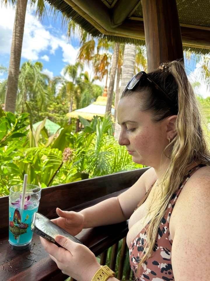 Faith enjoying the day with us at Volcano Bay.