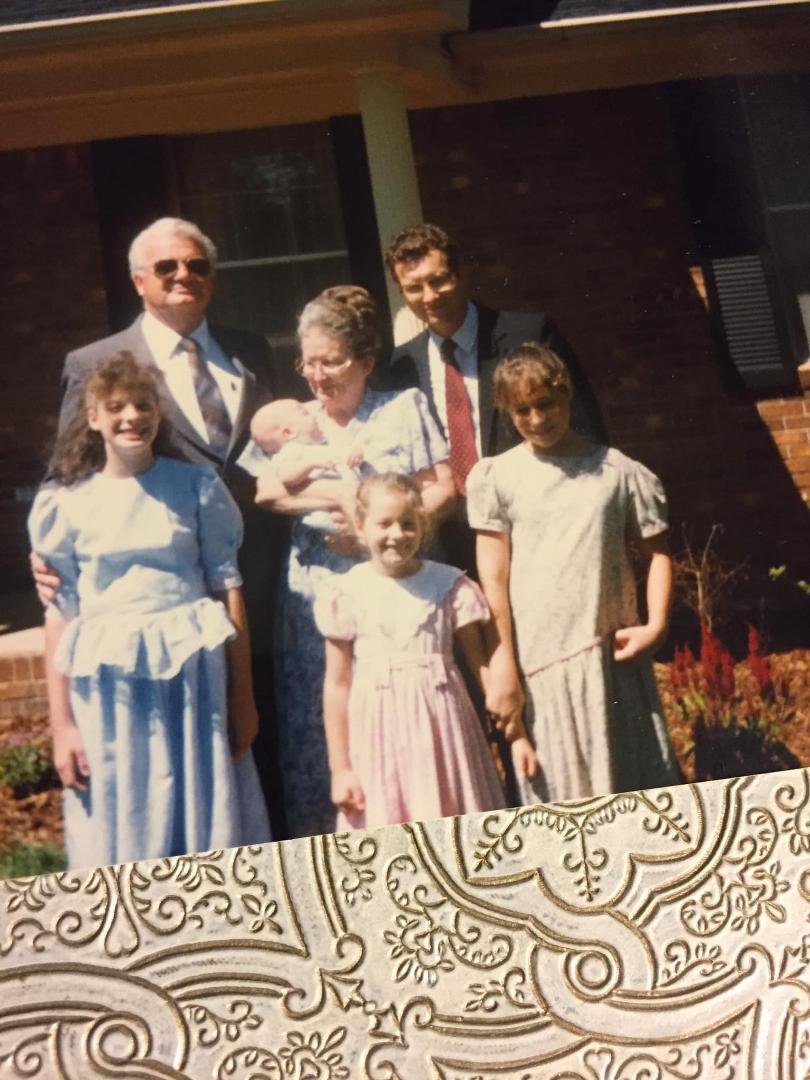 Pop-Pop, Memaw, Timothy, Randy ( back row L to R). Heather, Holly, and cousin Anna