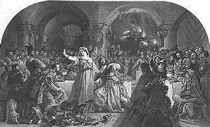 July 31, 1606
Possible first performance of Shakespeare's tragedy Macbeth, performed in the Great Hall at Hampton Court Palace for King James I.