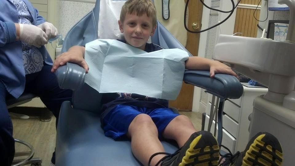 Dentist. Today. And he is happy