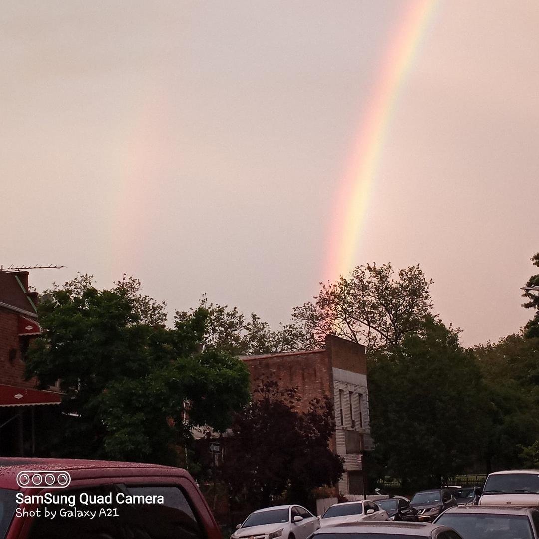 Two rainbows at one time... Brooklyn... What does the a rainbow in the Sky mean.  RIGHT answer is knowledgeable