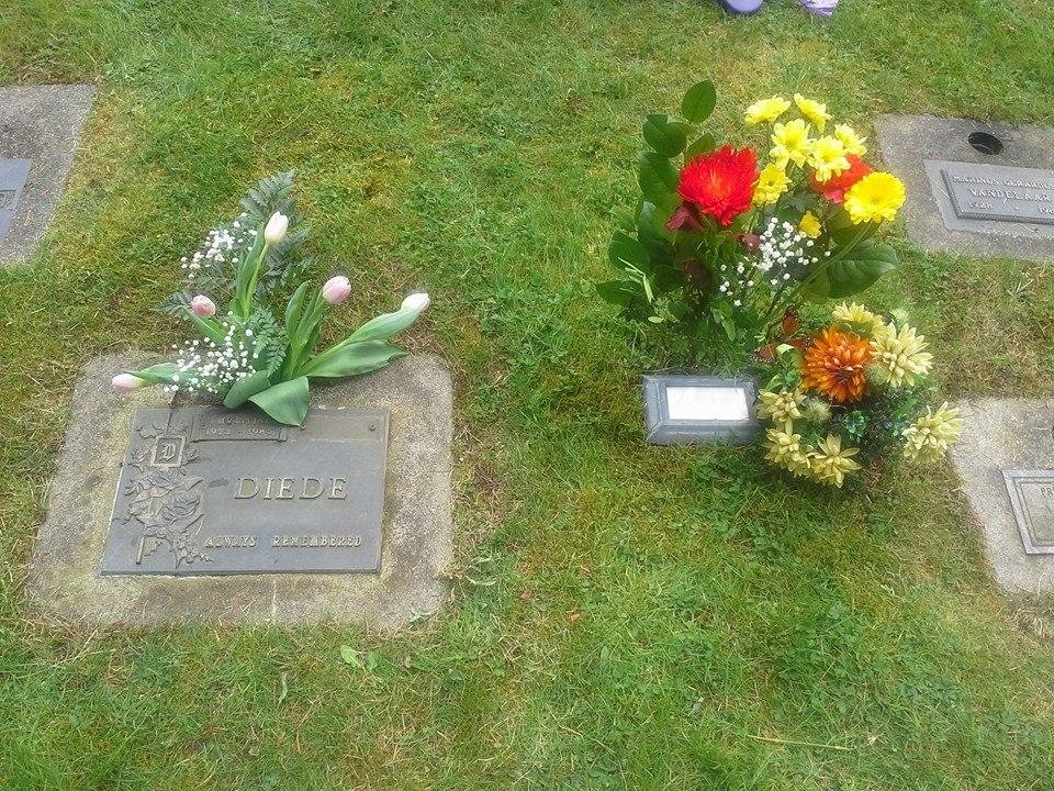 My sister christine diede on the left and my beautiful mother with her soon to be placque on the right.....they are now together forever looking down on all the people they loved....both are greatly missed !!!!