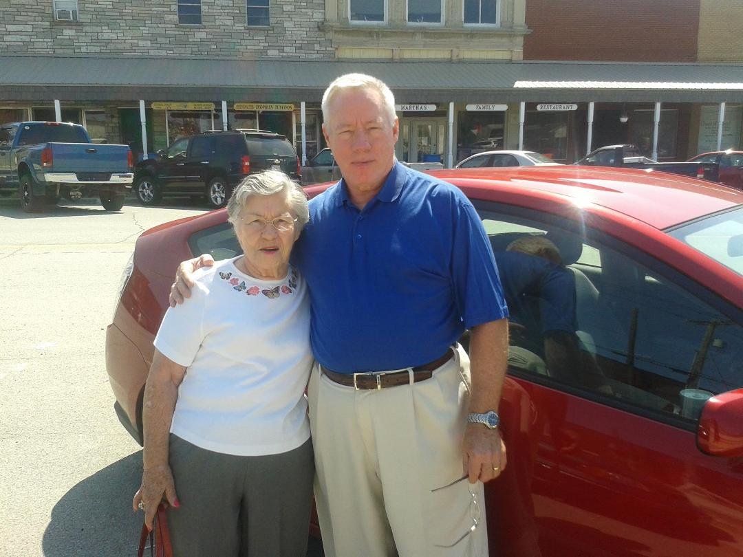 Mike & MOM Dodson 8-15-2012 in Shelbina, Mo. almost 90 YO!