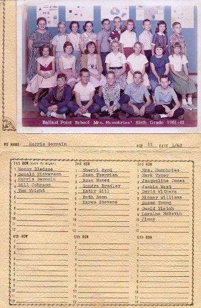 Ballast Point Elementary School Mrs. Humphries 1961.