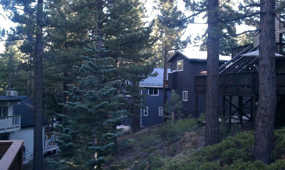From the deck in Mammoth!
Beautiful weather with James, Katie , Sam and I .