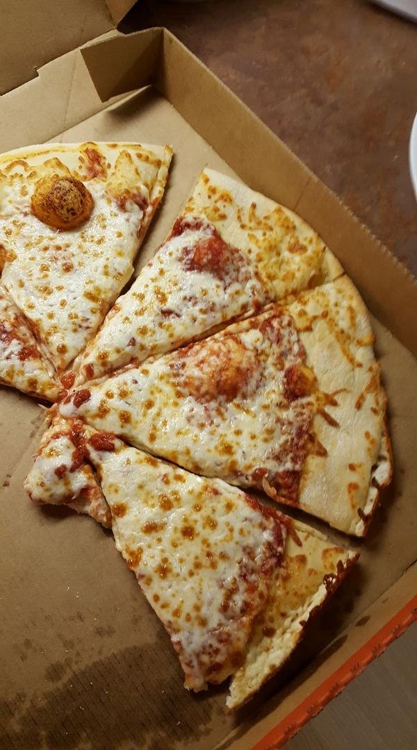 Little Caesars pizza maker in a hurry to make this? Missed the whole edge with cheese!