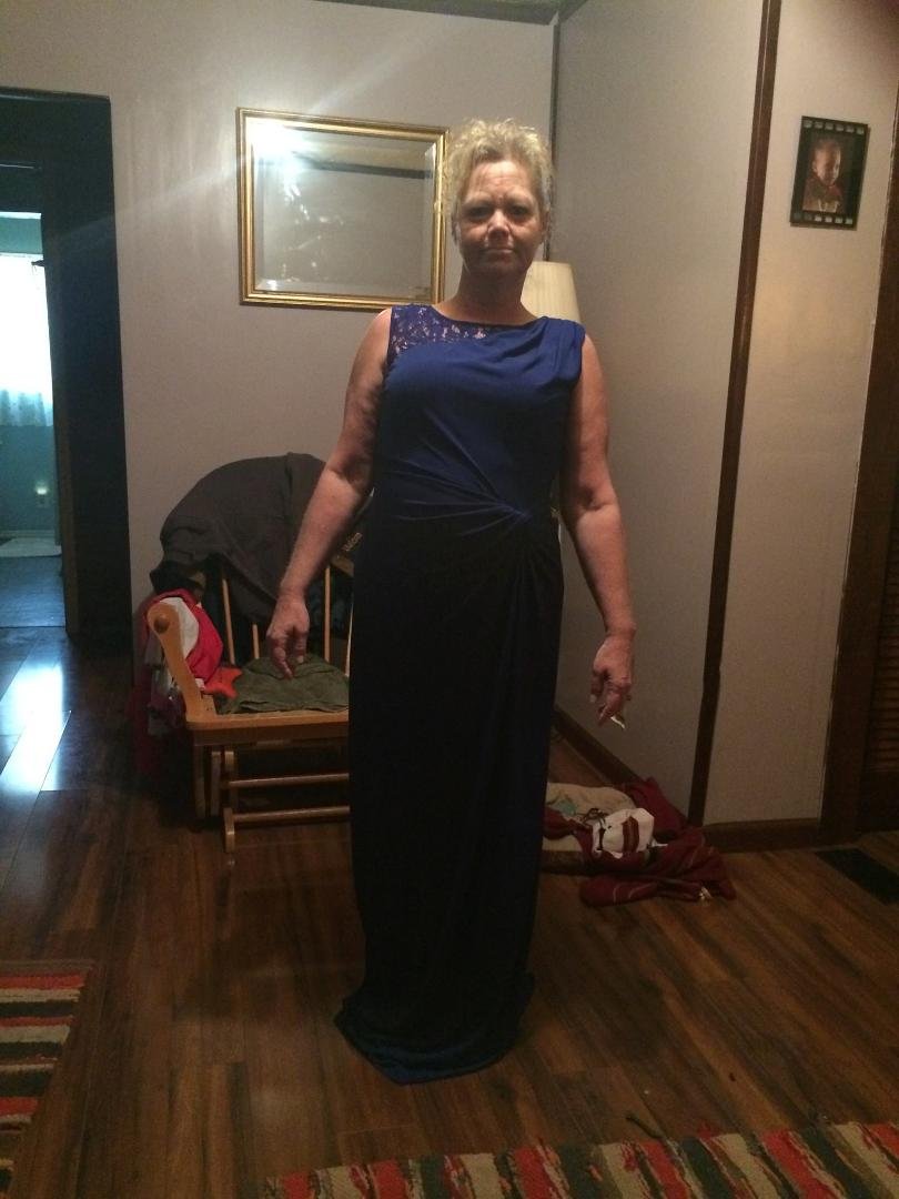 Getting ready to go to my God son Radshid and Katties wedding. Making sure My dress is fixed and ready. Got sick and had to not go stayed in motel and missed it anyway. Sorry Rashid love you and thank you Richell for tak