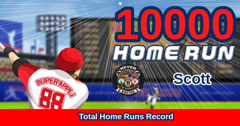 Total home run reached 10000!
Take a full swing at the ball with the bat?