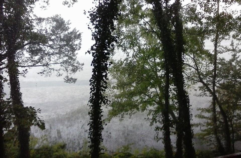 It is raining at Lake Guntersville. I haven't seen rain in a while.