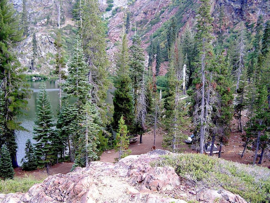 My campsite at Little Gold Lake near Sierra City.