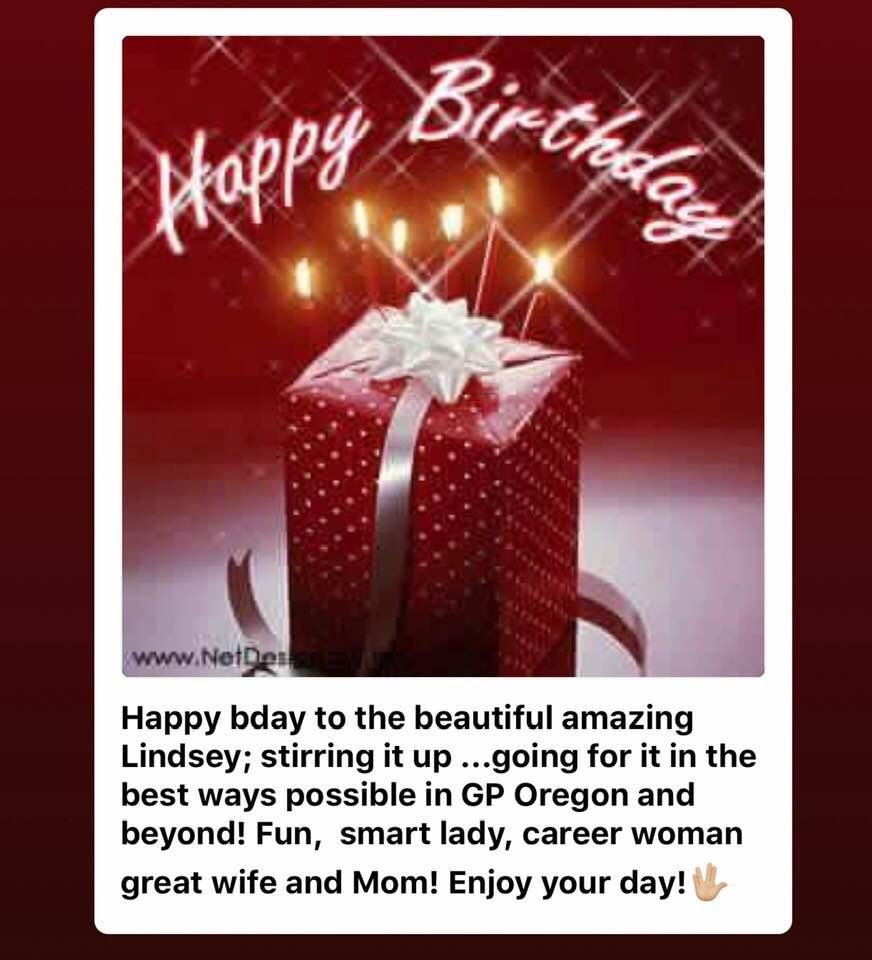 Happy bday Lindsey! Thinking of you enjoy your day🎁💝luv your Texas family!