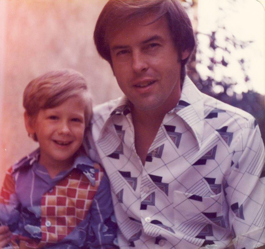 My oldest son Paul. We had that '70s chic thing going. Love..Dad