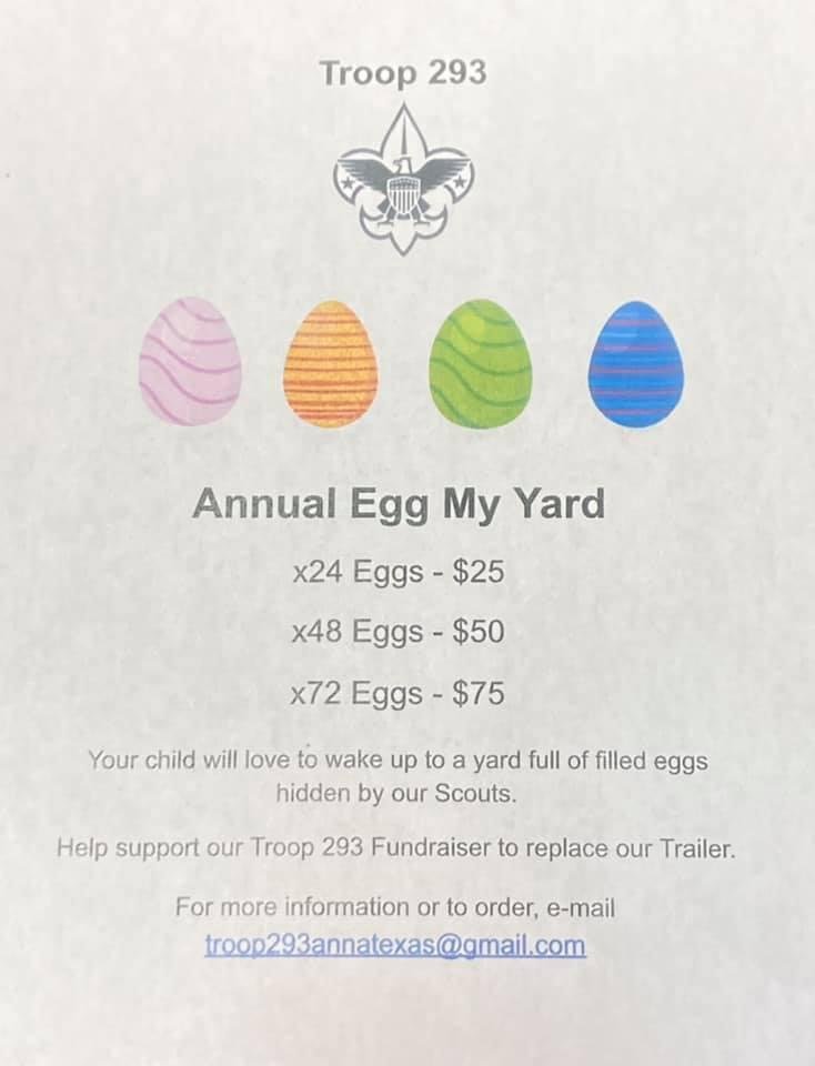 This is a fundraiser for our Boy Scout troop here in Anna.