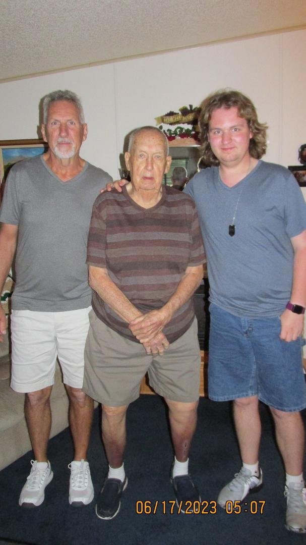 John with his son, Tom and grandson, Thomas. So glad they came done for Father's Day.