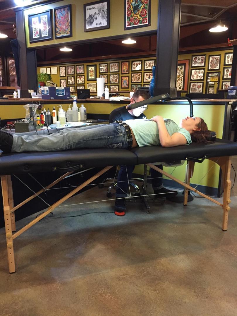 Getting tattooed w/ Carol Hall Johns ❤️