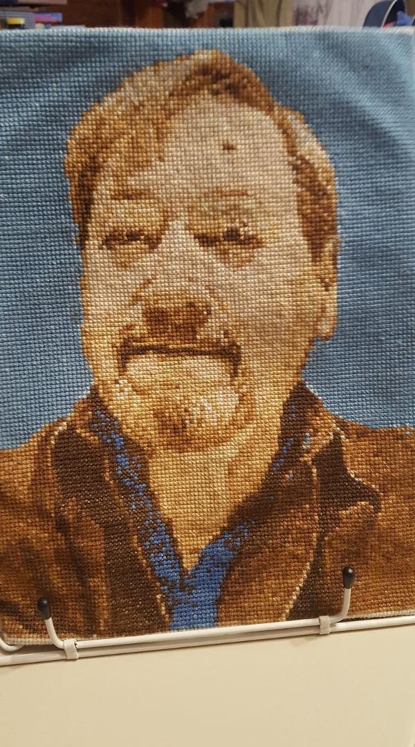 56 years ago today my hunny proposed. So glad I said yes. I miss him every day. I made this cross stitch to remember him with.