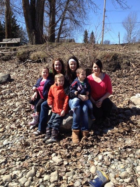 Having fun with their aunts
