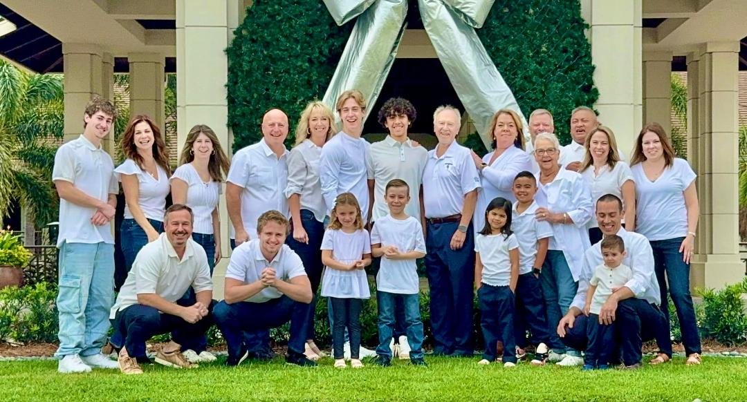 This is our immediate family members with Uncle Gary in the middle. 5 kids & Spouses and 10 grandkids. Big Florida Thanksgiving. BLESSED BEYOND BELIEF!