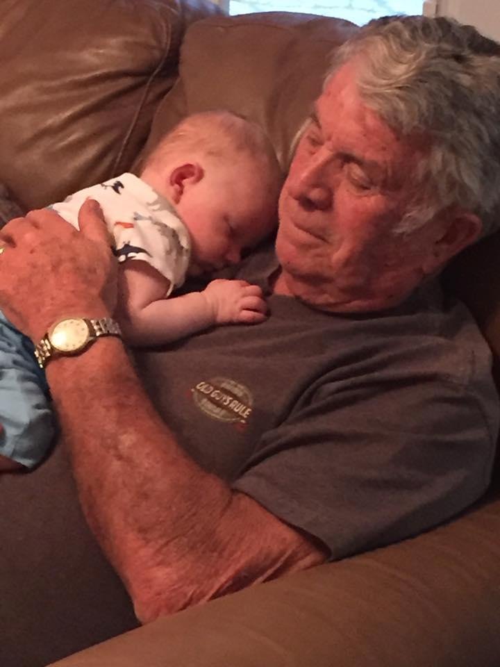 Great Grandpa Jim with his 1st great grandson Levi! He was so proud!!❤️❤️❤️