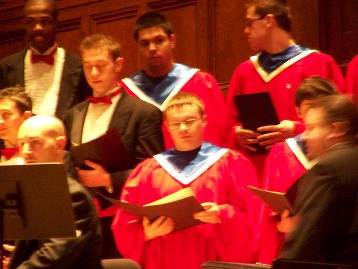 Matthew @ Stambaugh Auditorium...singing in Fitch Concert Choir for Peace Concert (04/10/2011) Front/Center