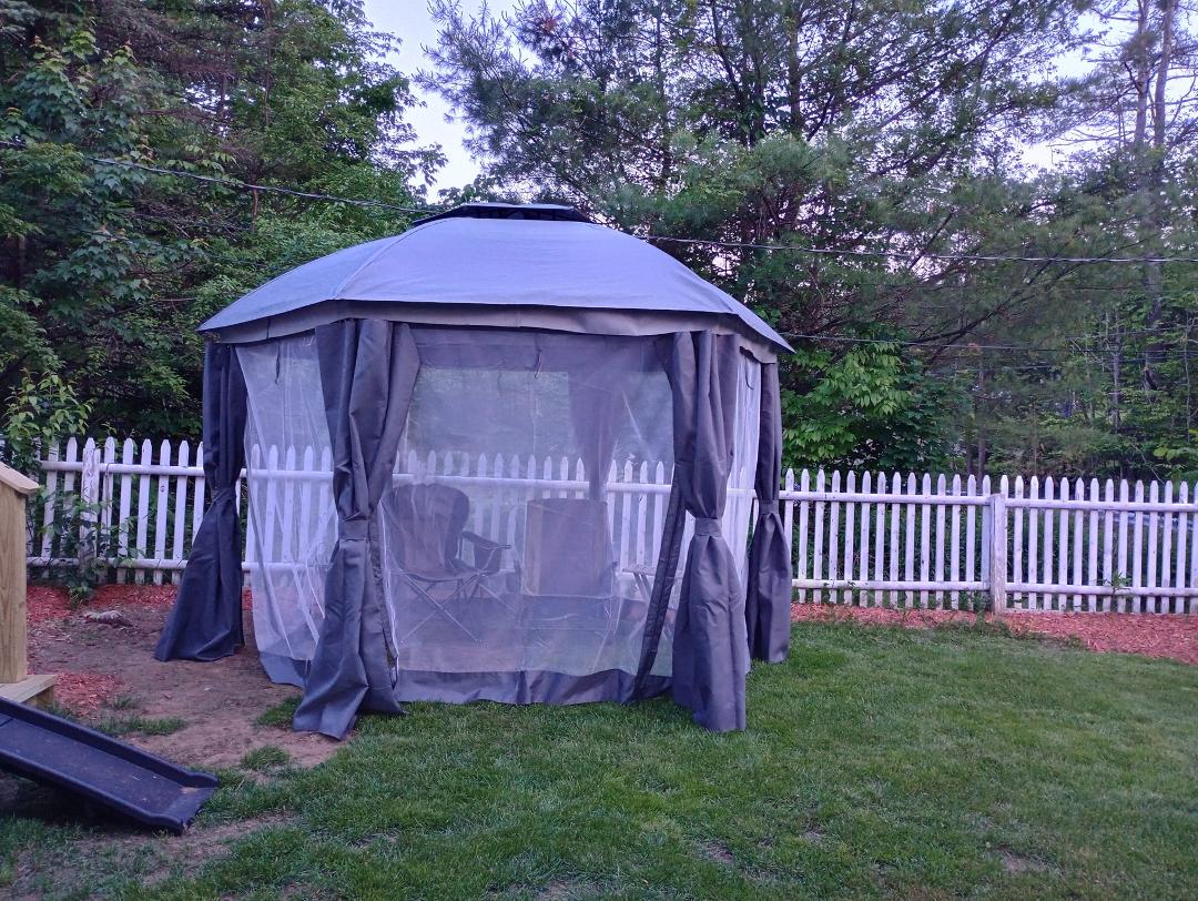 I put together the new gazebo by myself...Hopefully it will be sturdier than the instant pop-up ones.