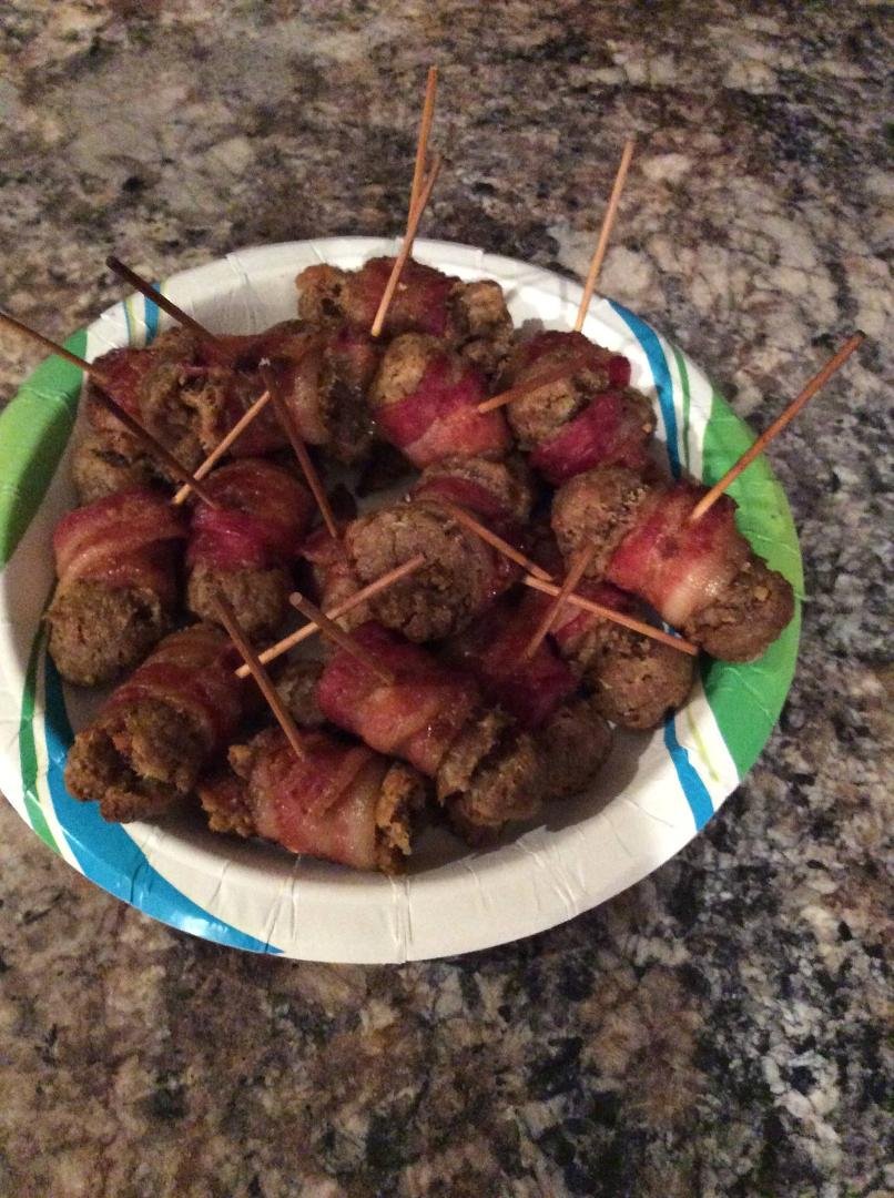 Bacon wrapped Stuffing. After seeing this I had to make it. Absolutely Amazing. Everyone loved them!!!!!!!