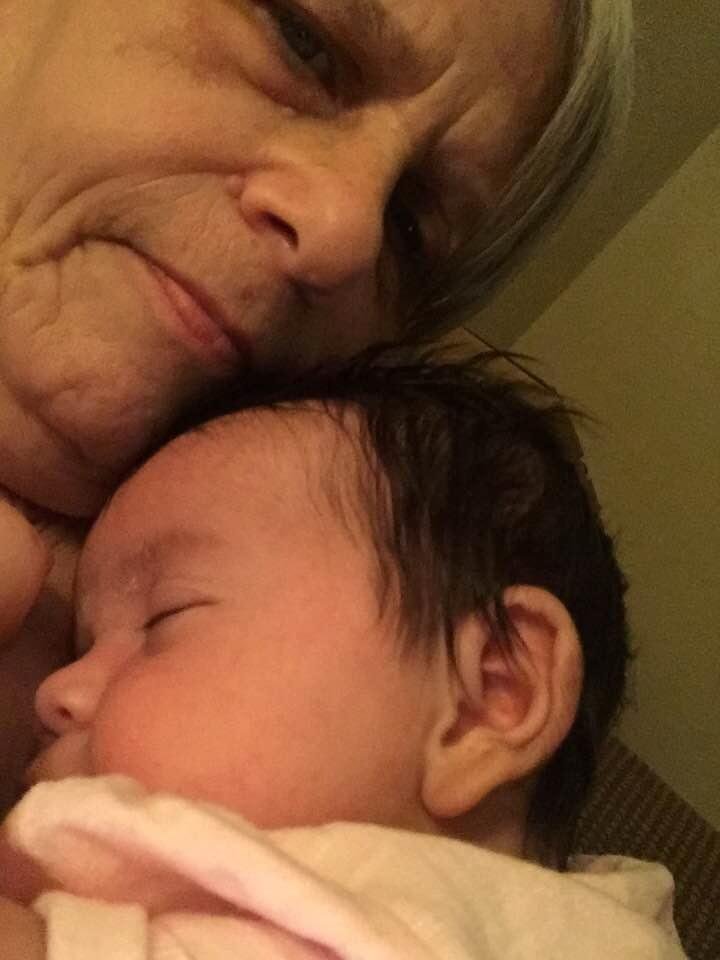 Makenna after drinking her bottle. I’m enjoying her visit.
