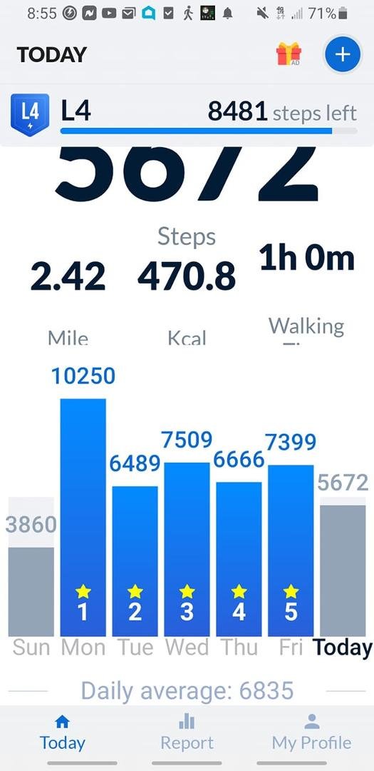 short walk today have yard work to do