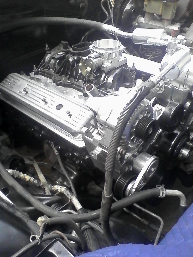 5.7l 350 bored 40 over with one of a kind vortex 305 heads should have some awesome power! Will have completed and running in the next few days
