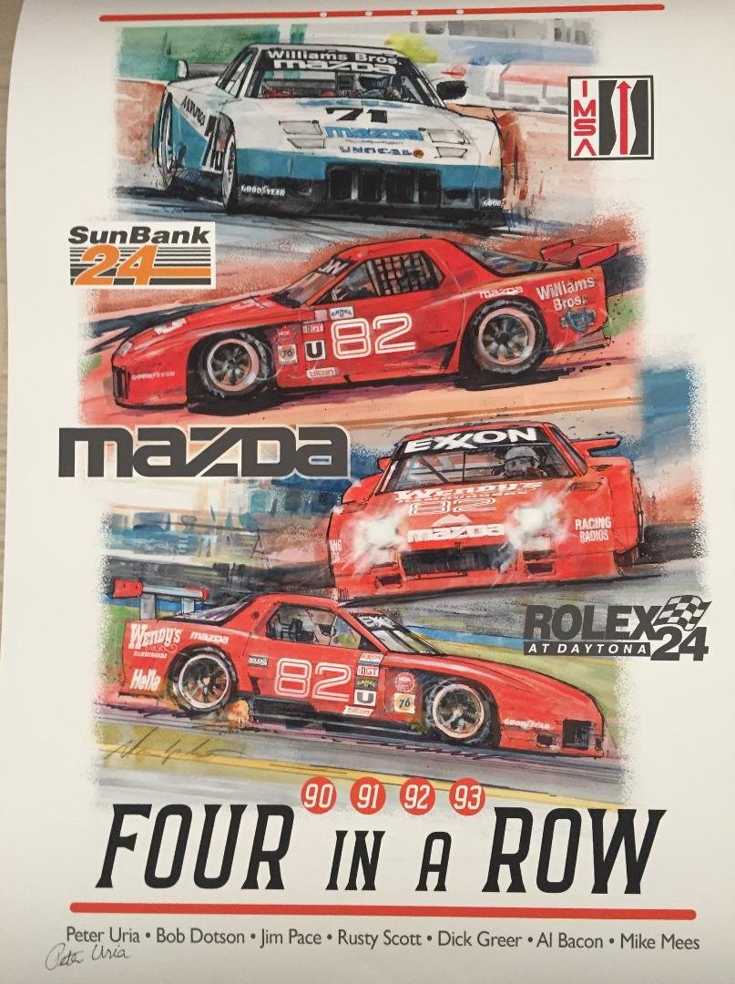Today, this artist rendition of our Victories at the 24 Hours of Daytona, commissioned by my Dear Friends Tom and Kathy Morgenstern was presented to me. Thank you.!!!!!