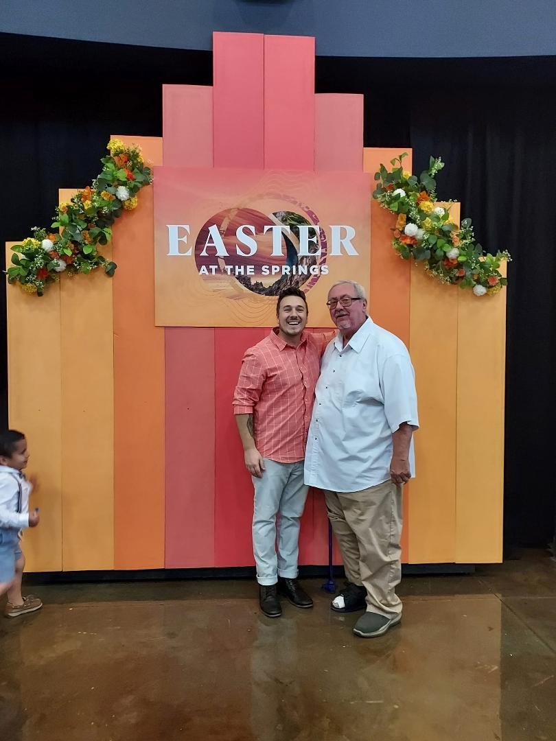 PASTOR Jacob Sylvia at Easter services.I am so honored to have my picture taken with him.