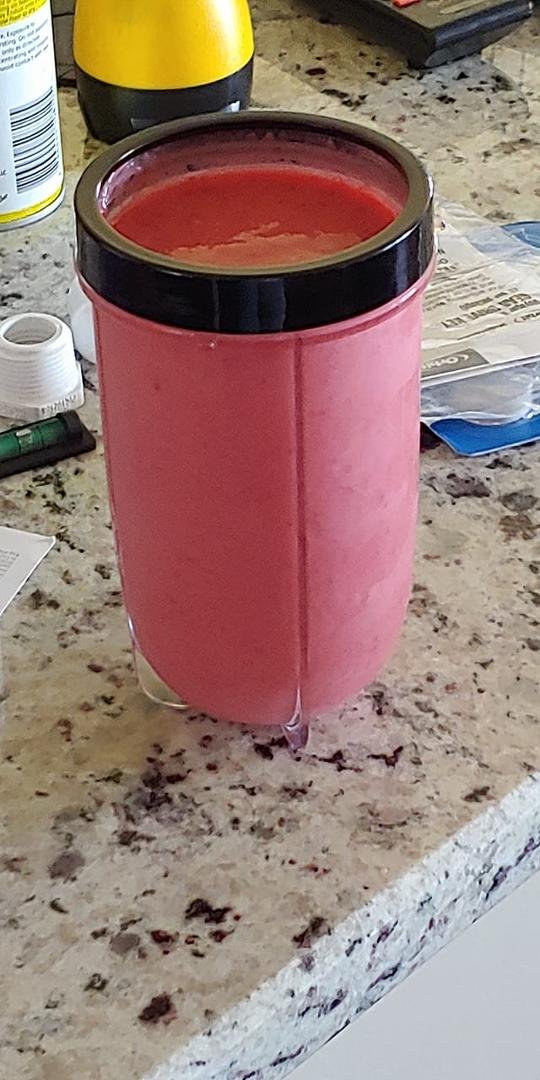 Raspberry, Mango, Pineapple and Key Lime Yogurt. Good mid-day snack.