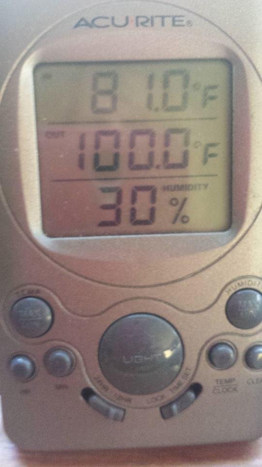5:30 and still 100 in the sun in soap lake wa.  Way too hot!