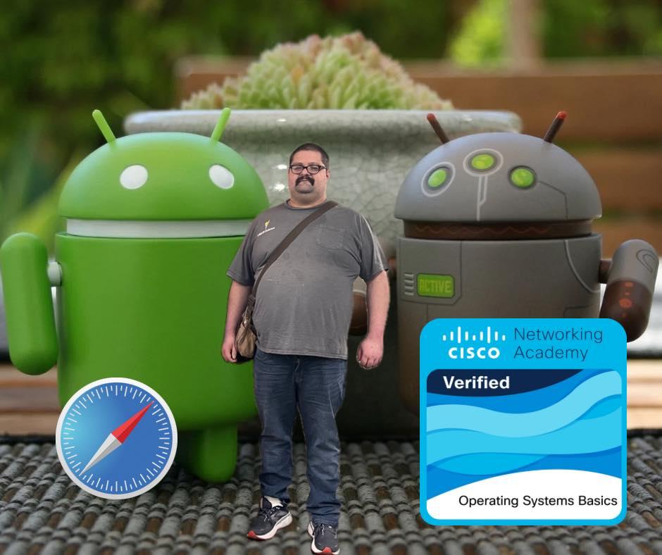 I’ve also earned a Cisco course badge for completing the operating systems basics course with Cisco.