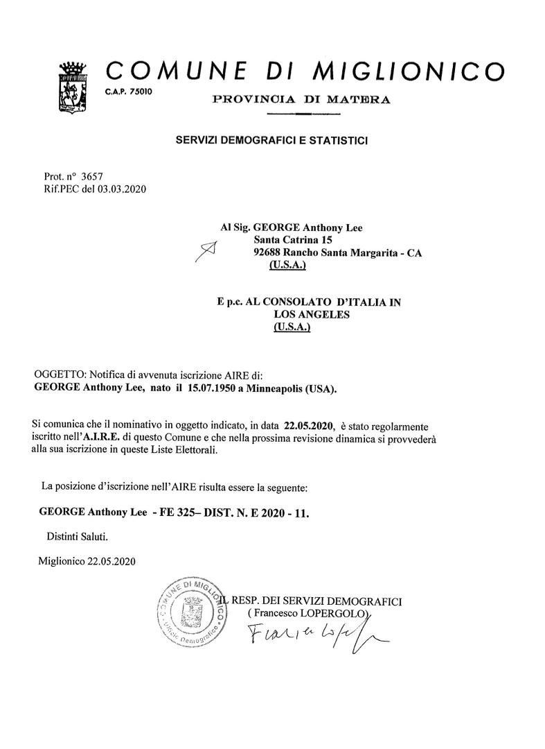 It's official ... I am now an Italian citizen living abroad.  Who would have thought?