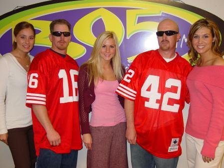 The one wearing the Montana jersey is a Raider fan.. He wasnt allowed to meet some Gold Rush if he didnt dress in Montana jersey ........Im in the Lott jersey