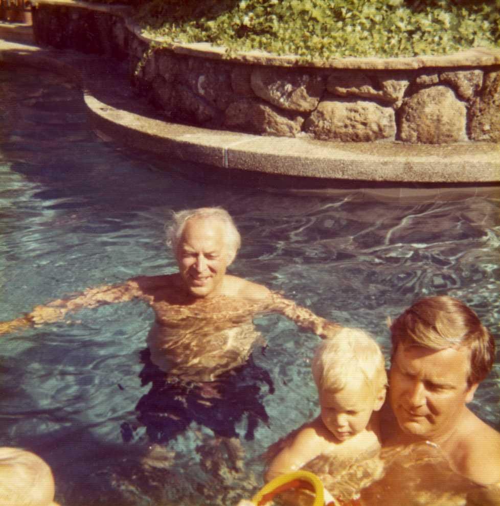 1973 in Tiburon, Uncle Bill, Pete and Greg Hoffman.
