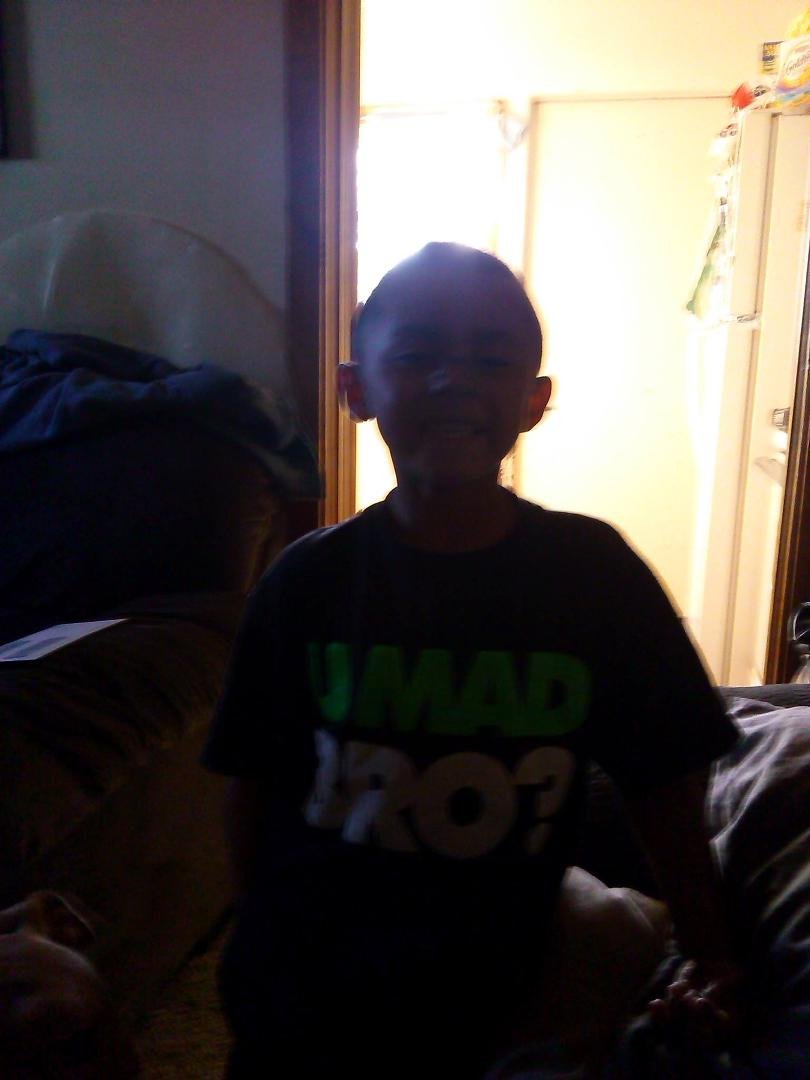 My oldest grandson is here at grandma's today
