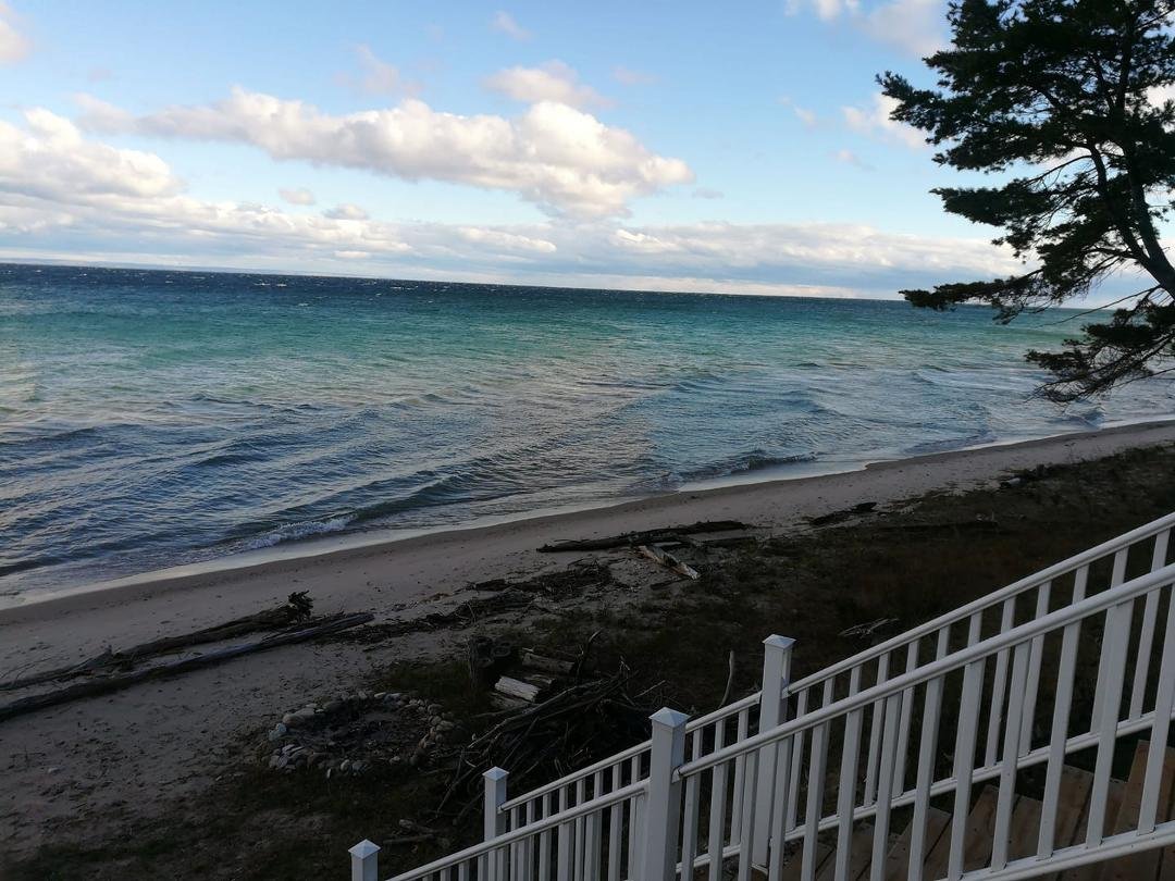 The calm after three days of pounding waves at Beaver Island.