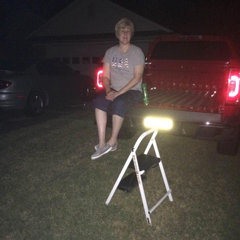 When you sit on the tailgate and have to have steps and bug spray. You MUST BE GETTING OLD🐸