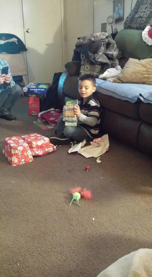 Emmitt having Christmas at our house
