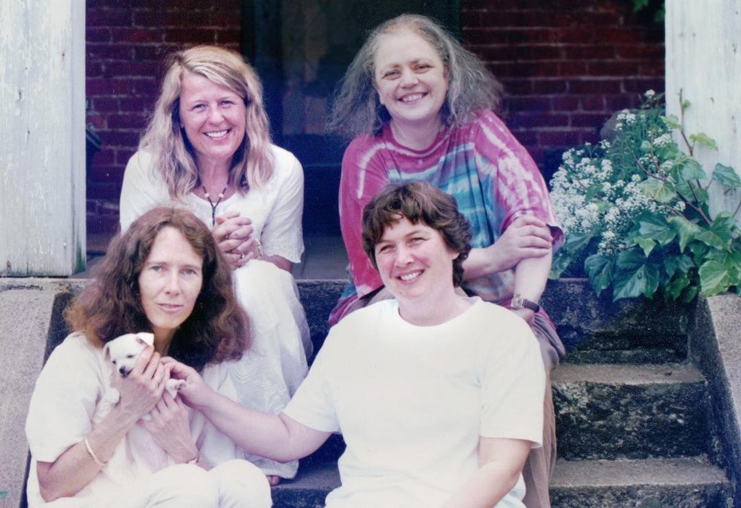 I had to put up this photo of the Portland friends at a reunion in Potter Valley. Year unknown. Sally Peake is holding the dog.
