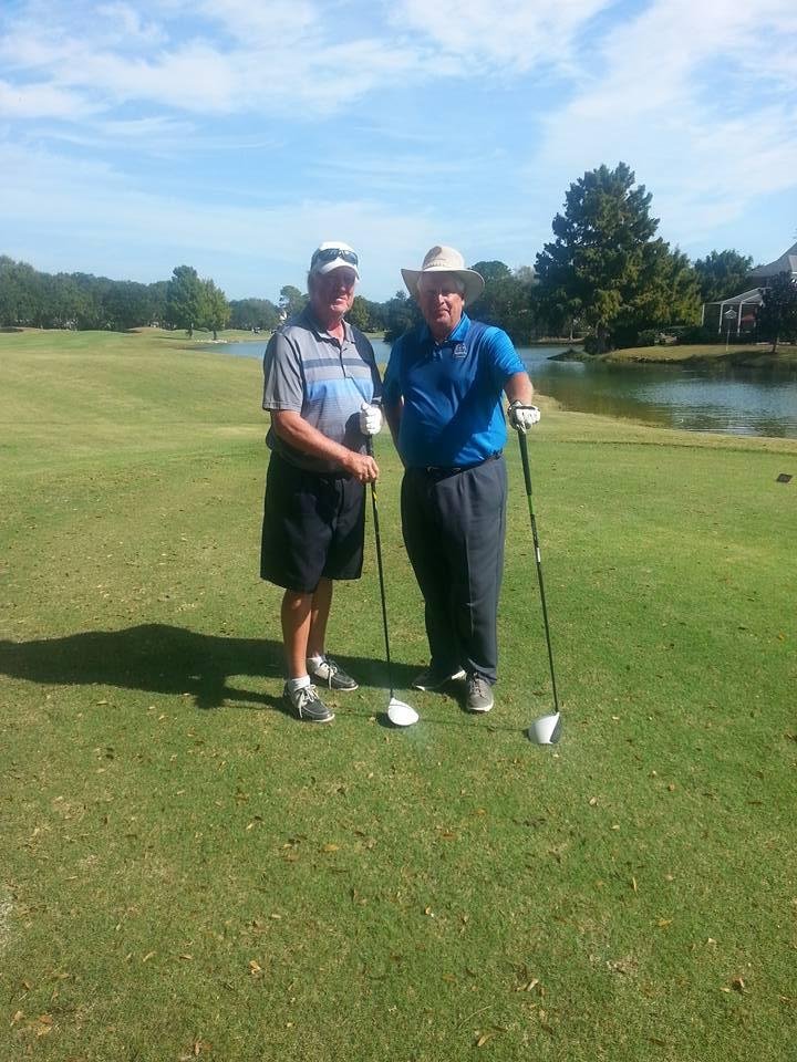 Michael Patzke and me at Craft Farms, Cotton Creek course in Gulf Shores, Alabama. Good day today as we had a 87 and a 82. One more day to go.
